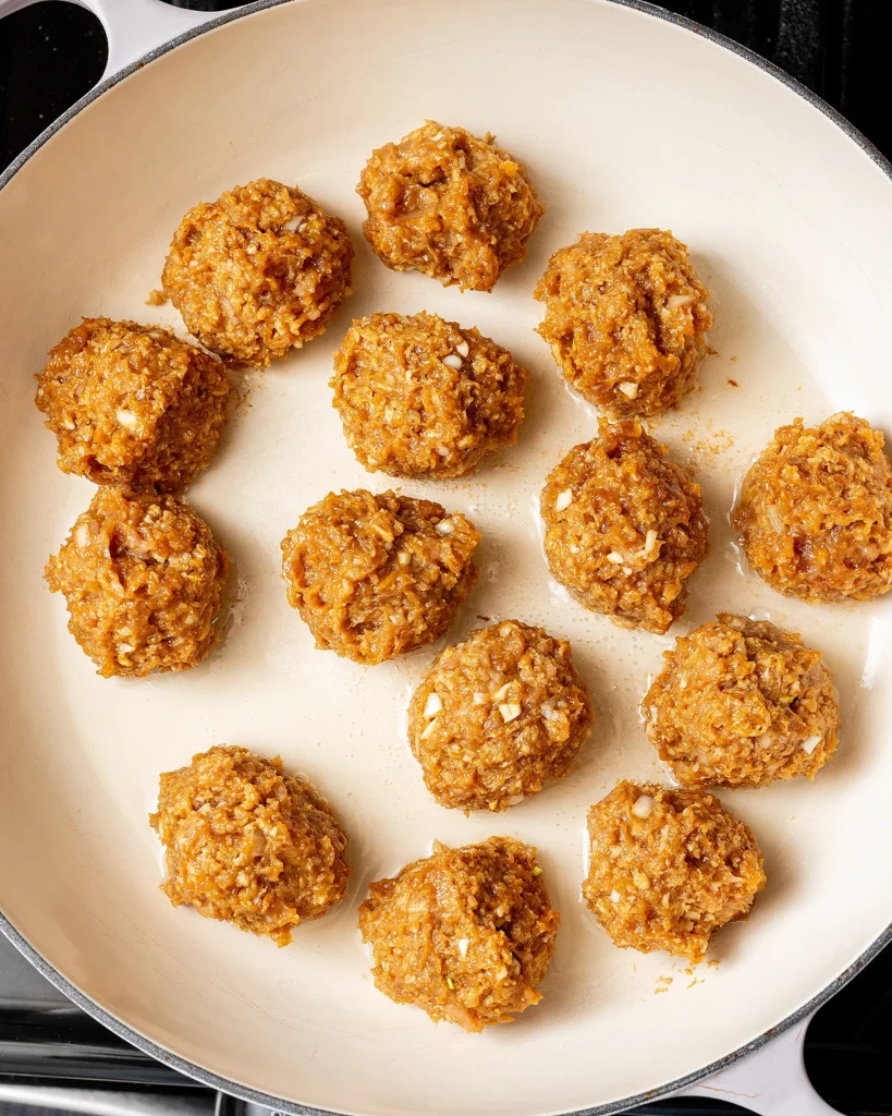 How long to fry chicken meatballs