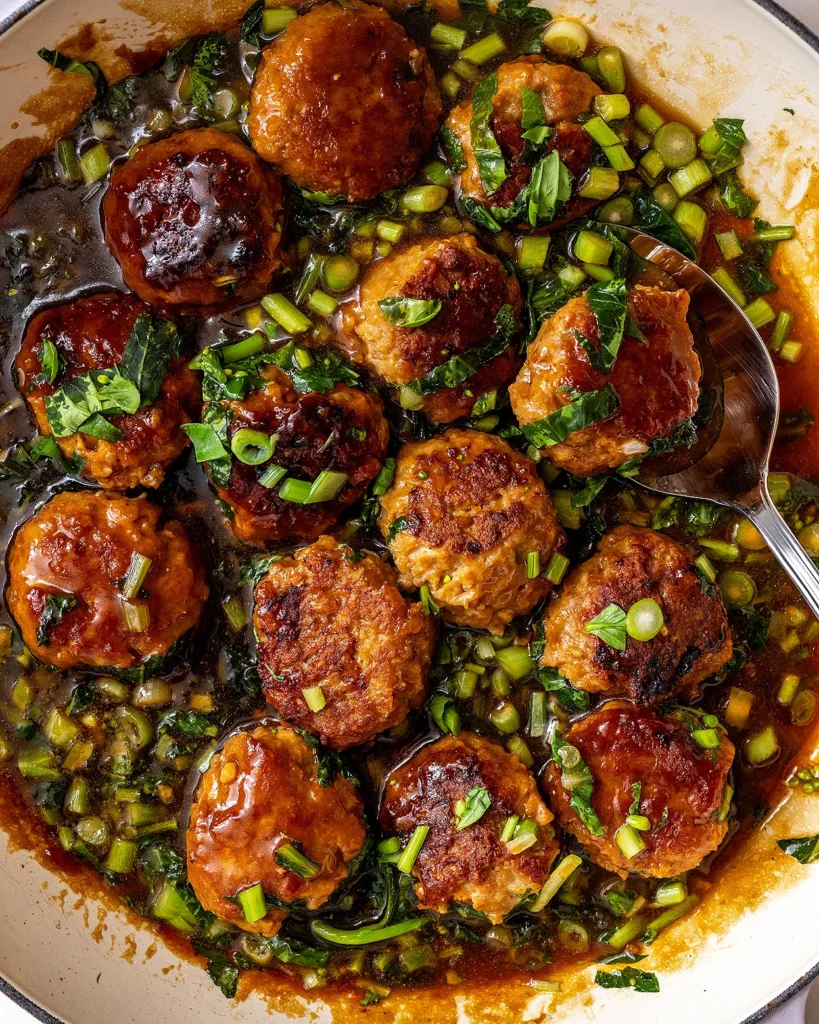 Orange chicken meatballs