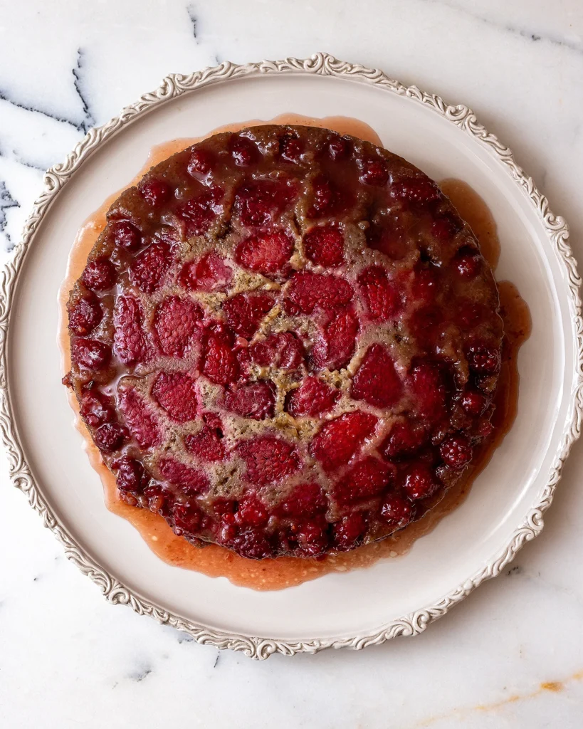 Raspberry London Fog Upside-Down Cake Recipe