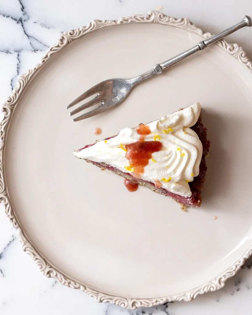 Raspberry cake with syrup