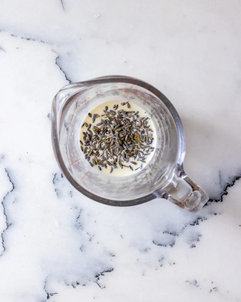 Steep lavender in cream