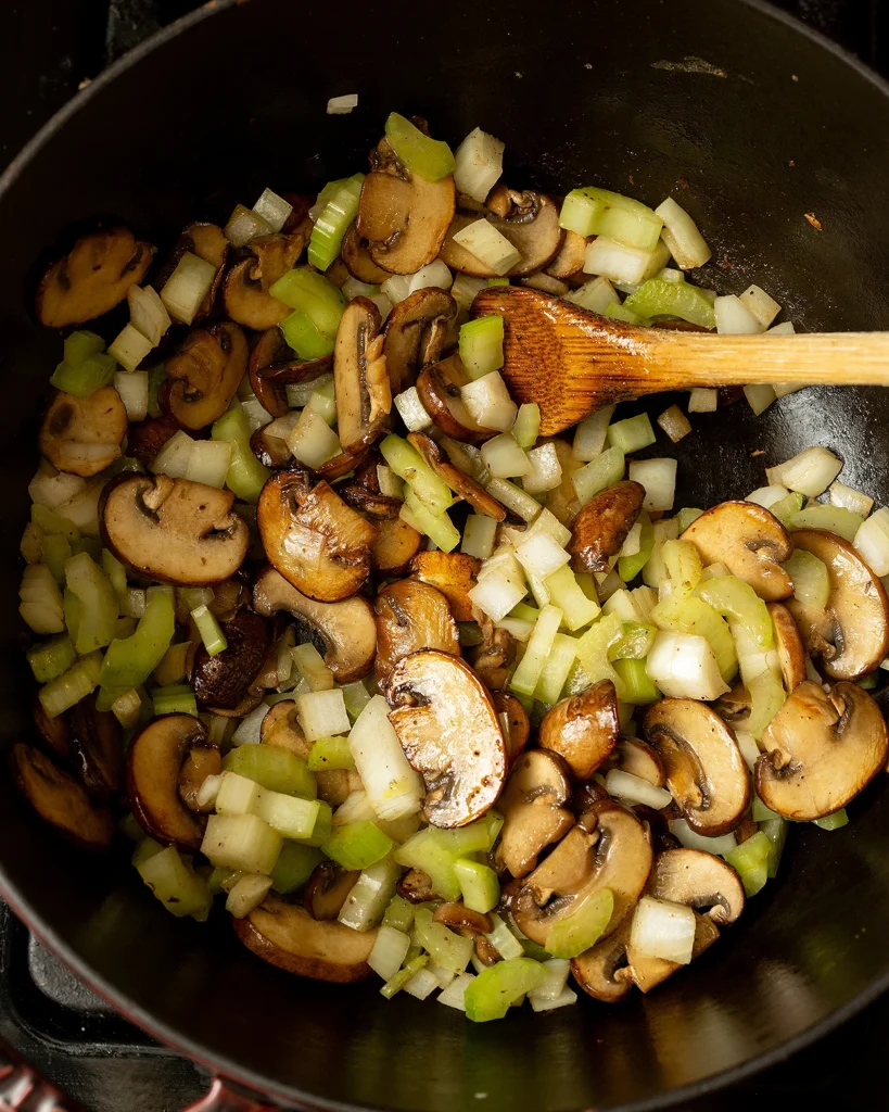 Add celery and onions