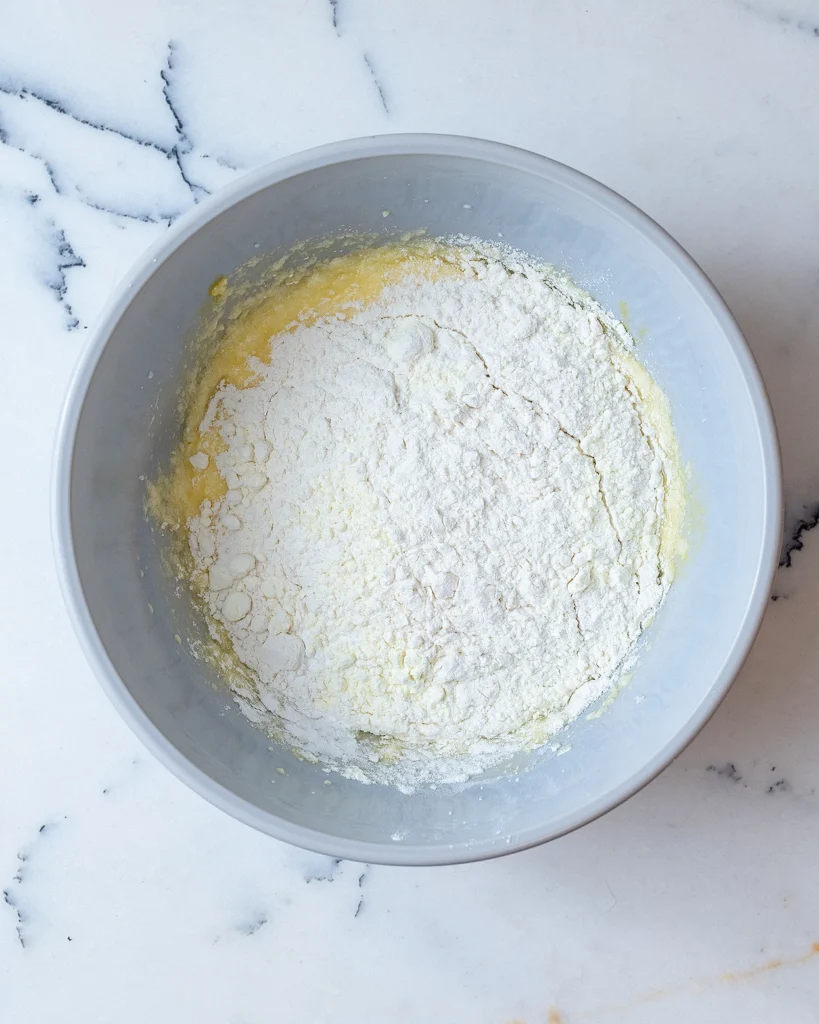 Add dry ingredients to batter