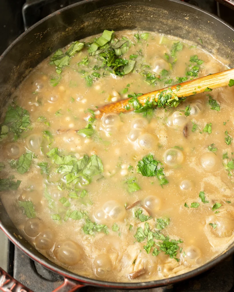 Add fresh herbs