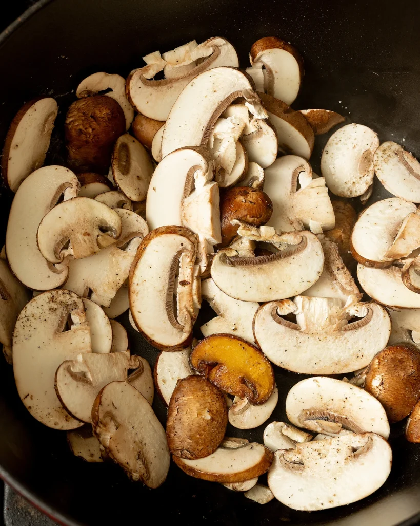 Add mushrooms to pot
