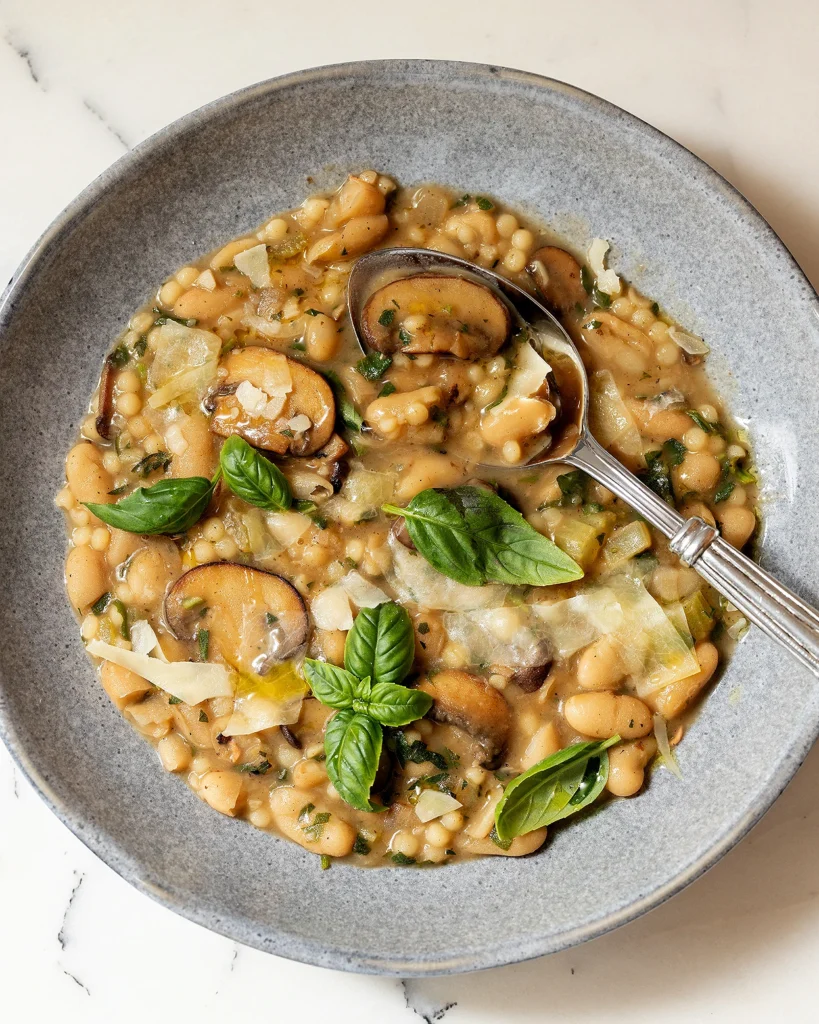 Basil mushroom herb stew