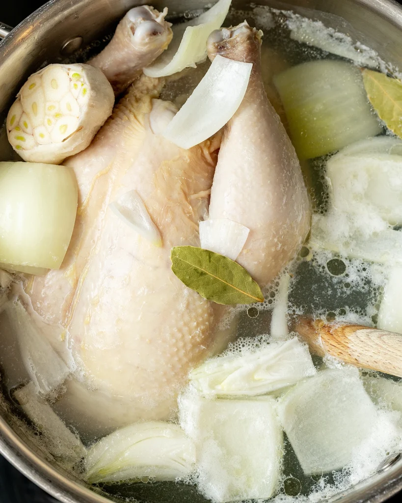 Homemade chicken broth
