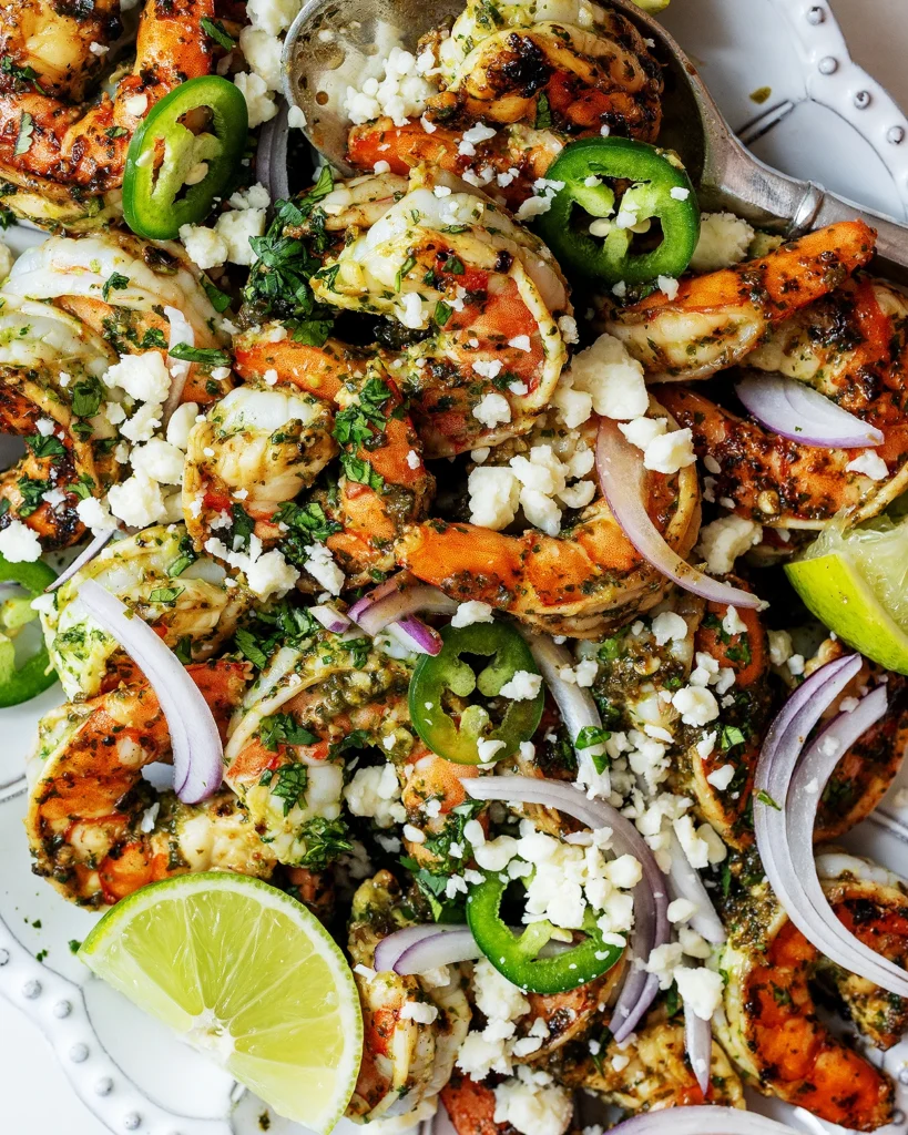 Lime cilantro shrimp with cotija
