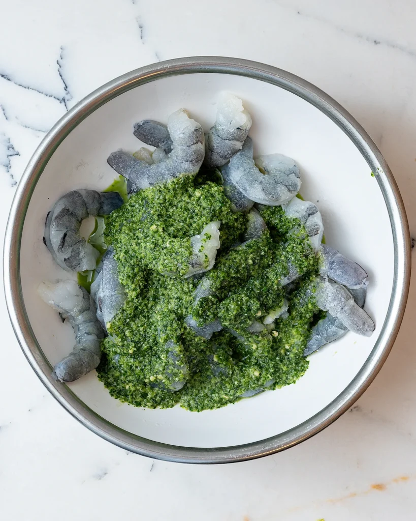 Shrimp in lime cilantro marinade