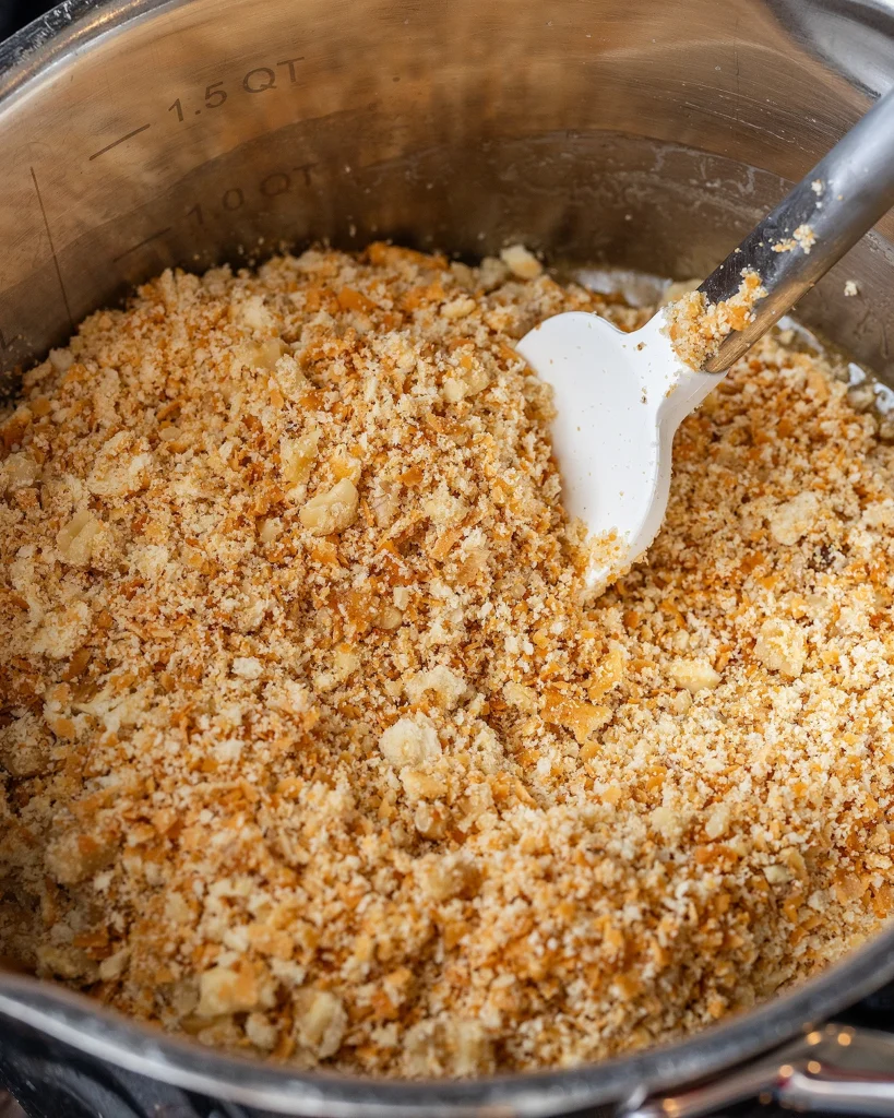 Add crushed Ritz crackers