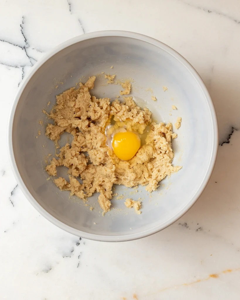 Add eggs to butter and brown sugar