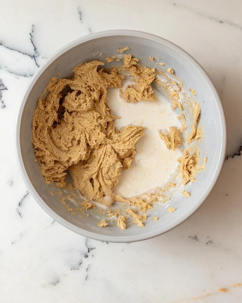 Add milk to batter