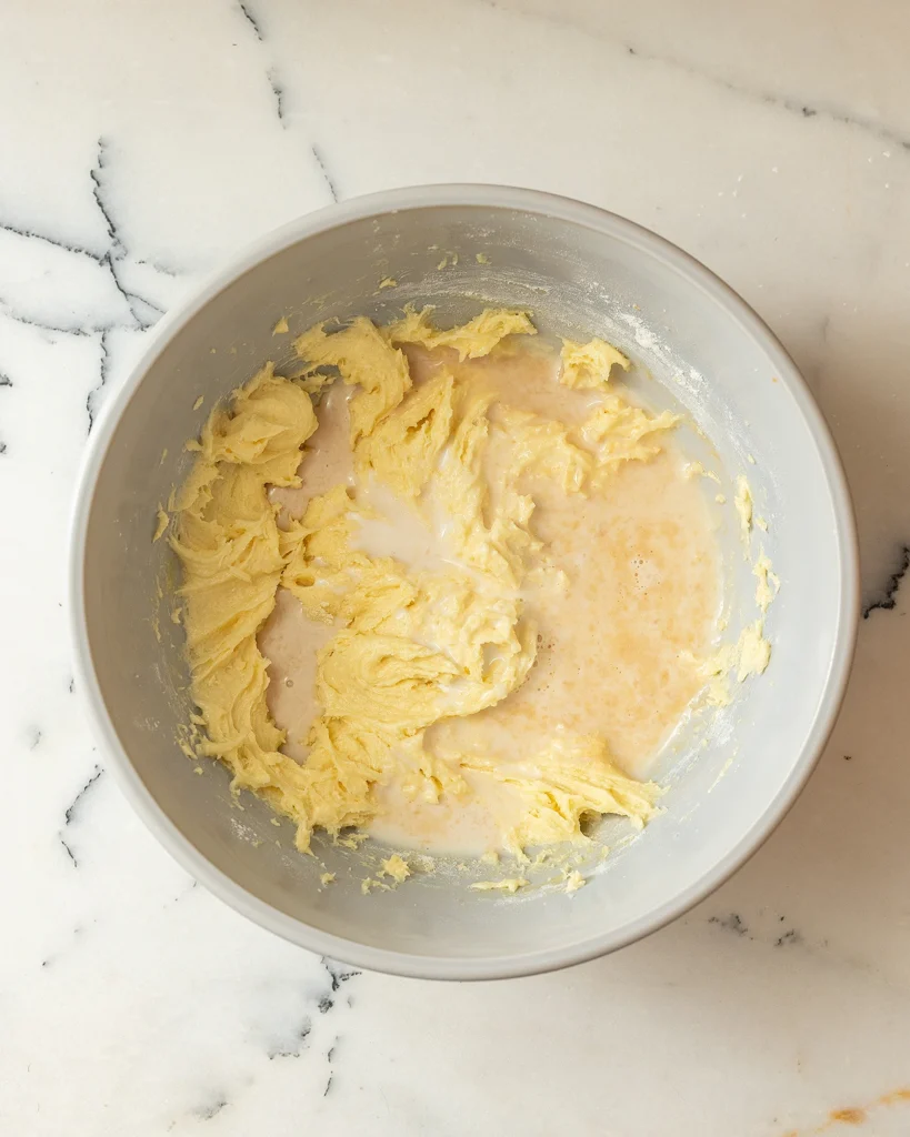 Add milk to cake batter