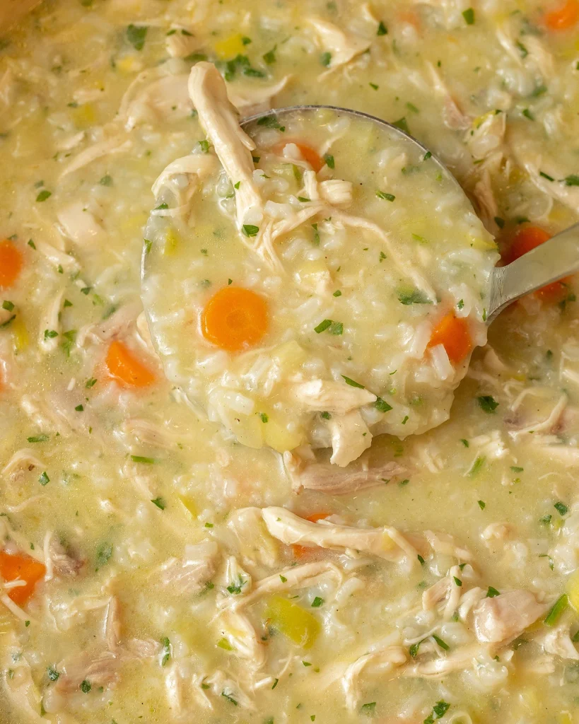 Best chicken and cheese rice soup