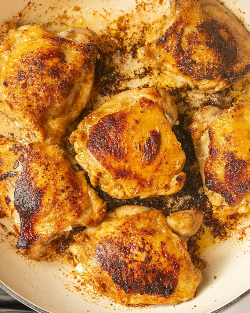 Brown chicken thighs
