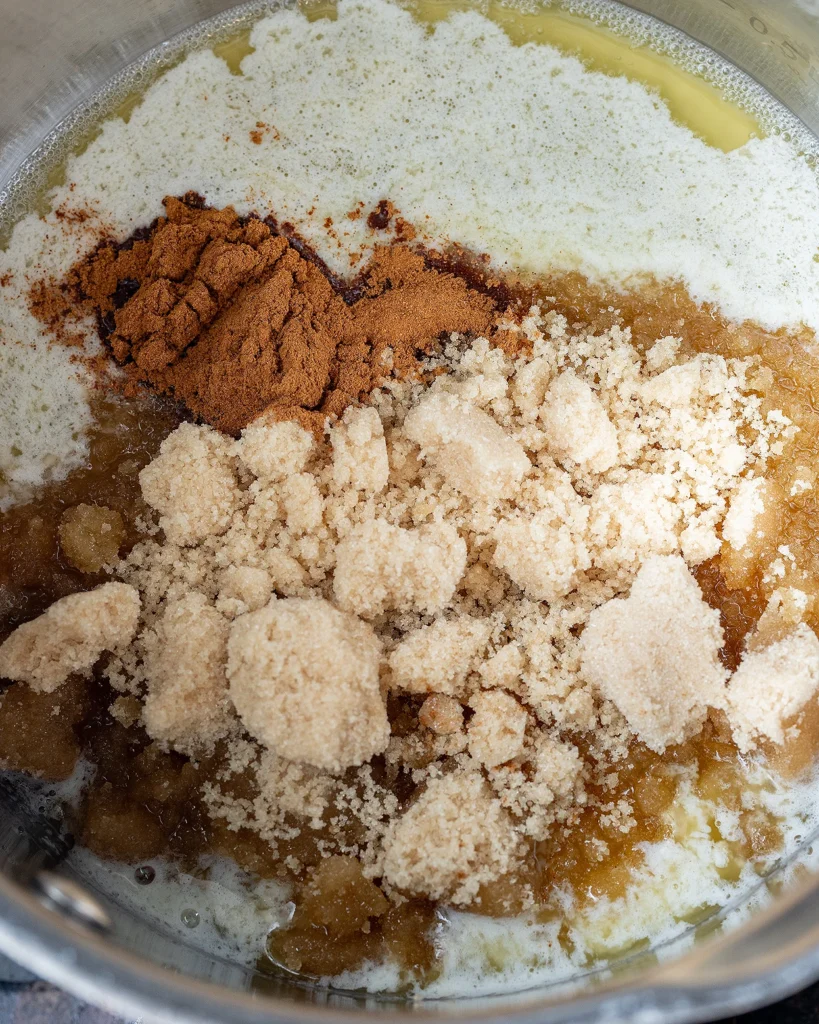 Butter and brown sugar for caramel
