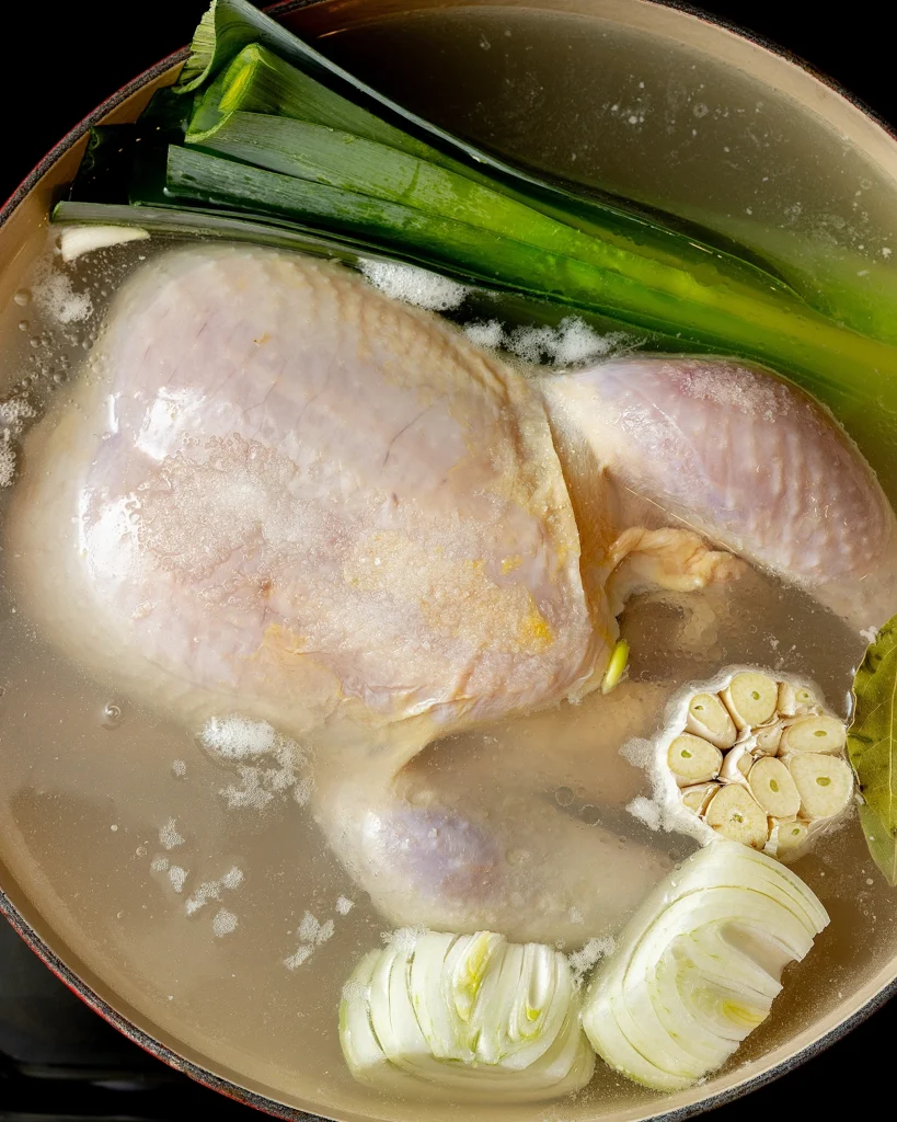 Homemade chicken broth