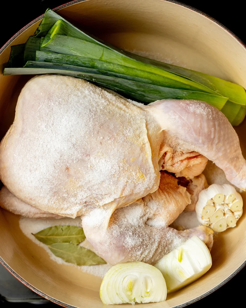 Ingredients for homemade broth