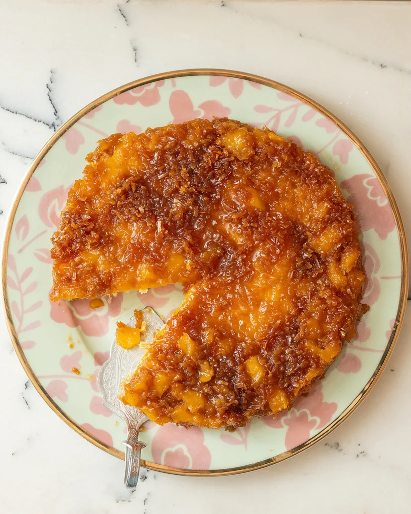 Mango upside-down cake