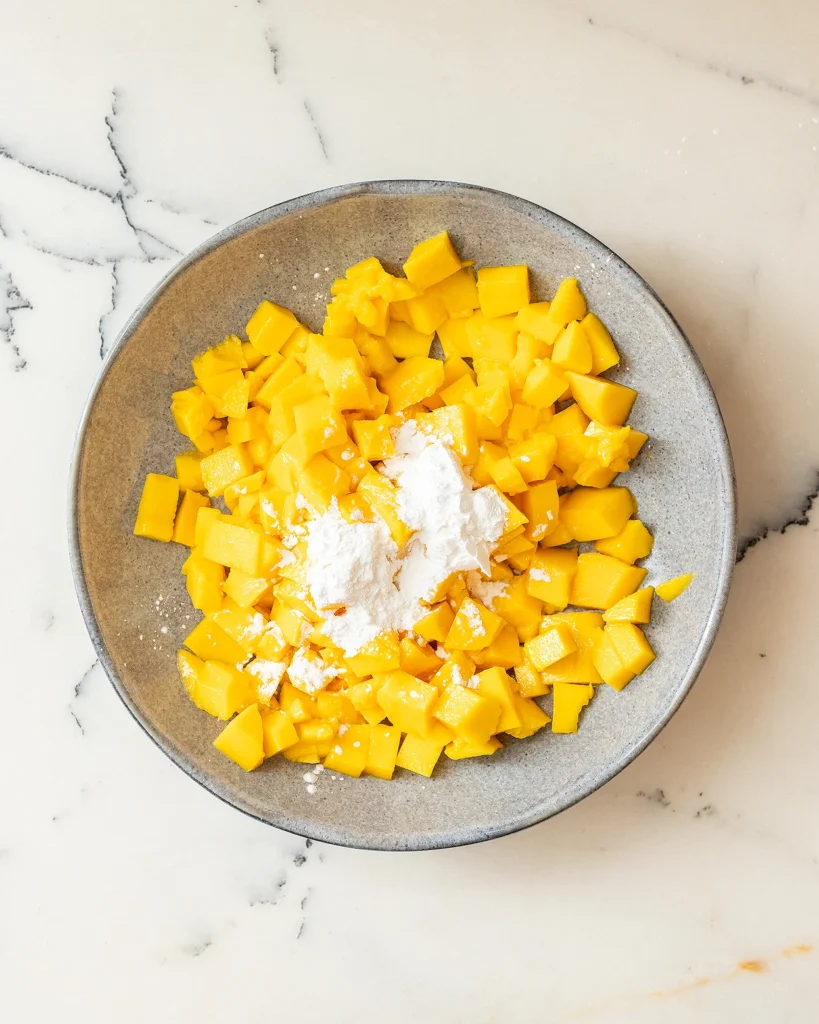 Mangos in cornstarch