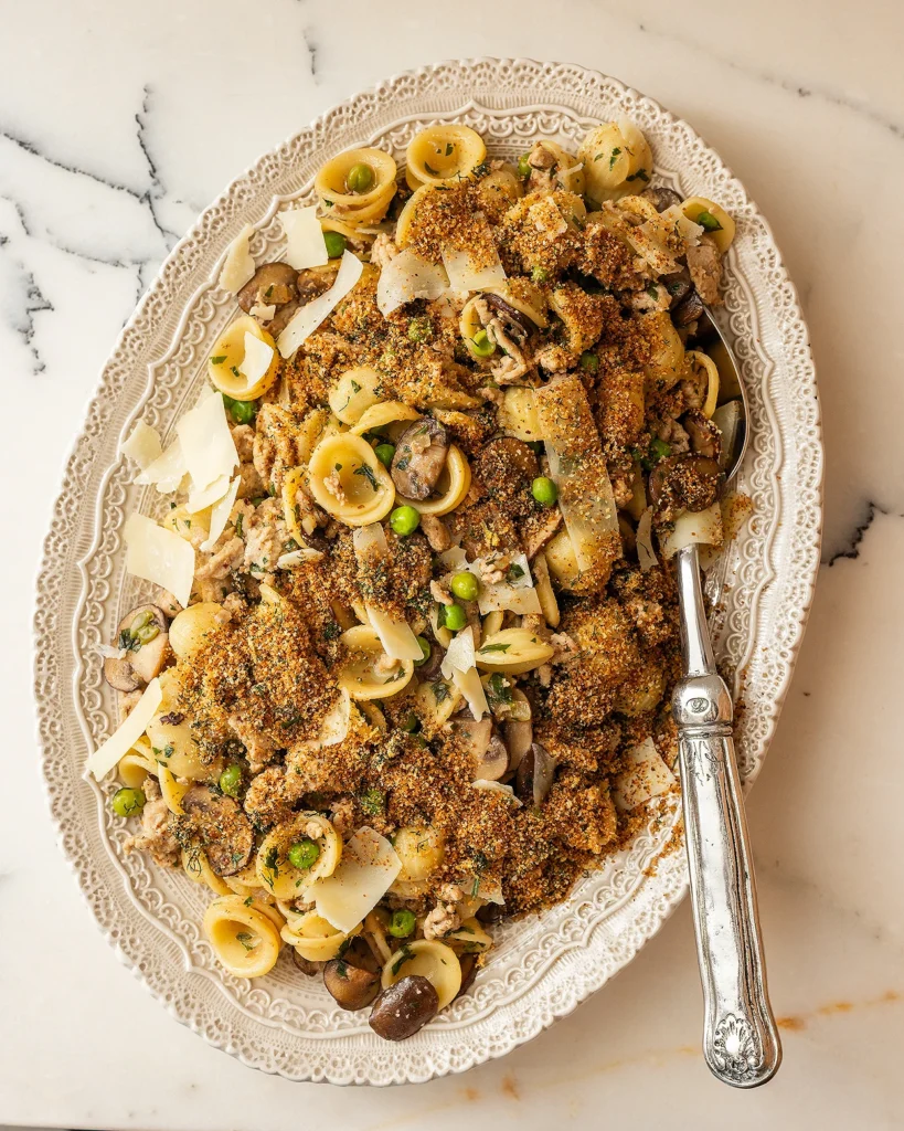 Pasta with breadcrumbs and parmesan