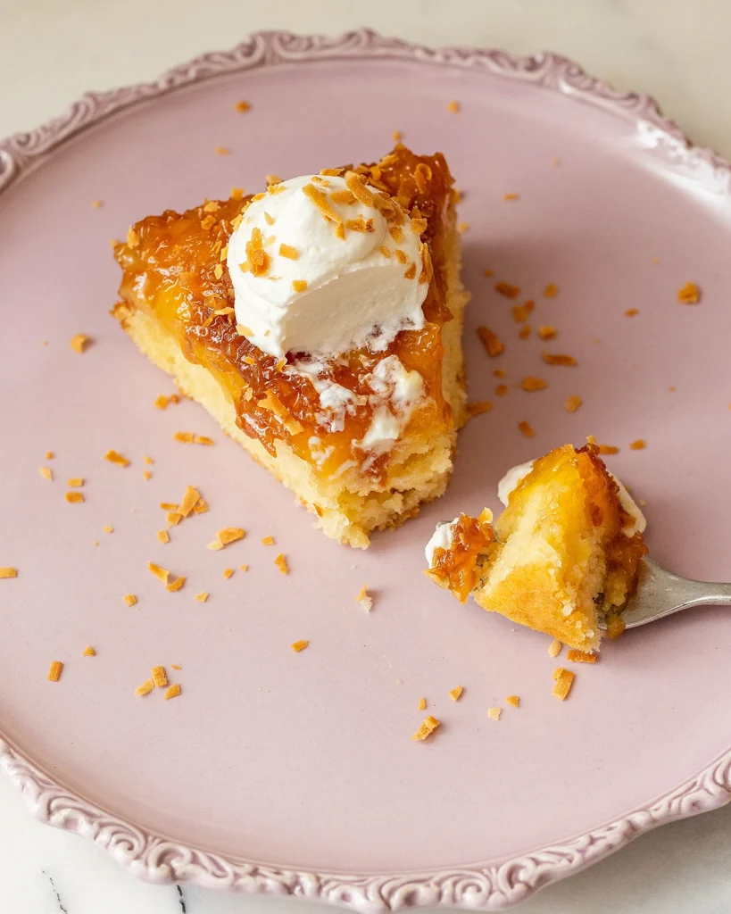 Salted Coconut Mango Upside-Down Cake