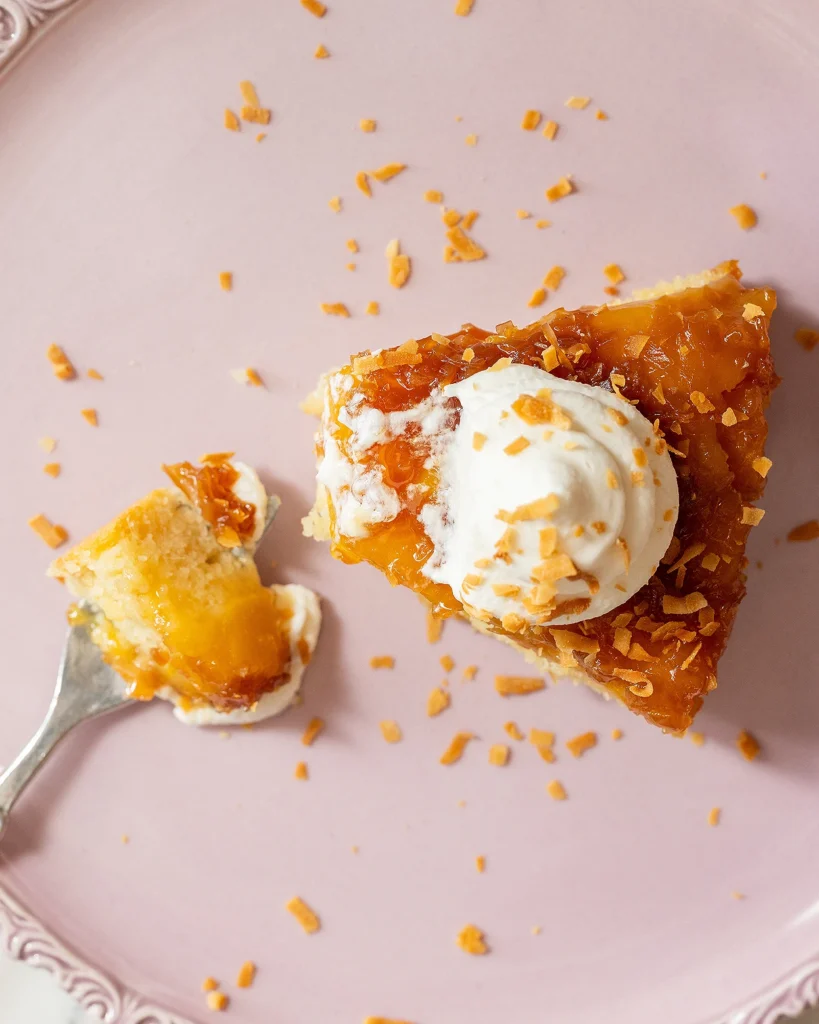 Salted Coconut Mango Upside-Down Cake Dessert