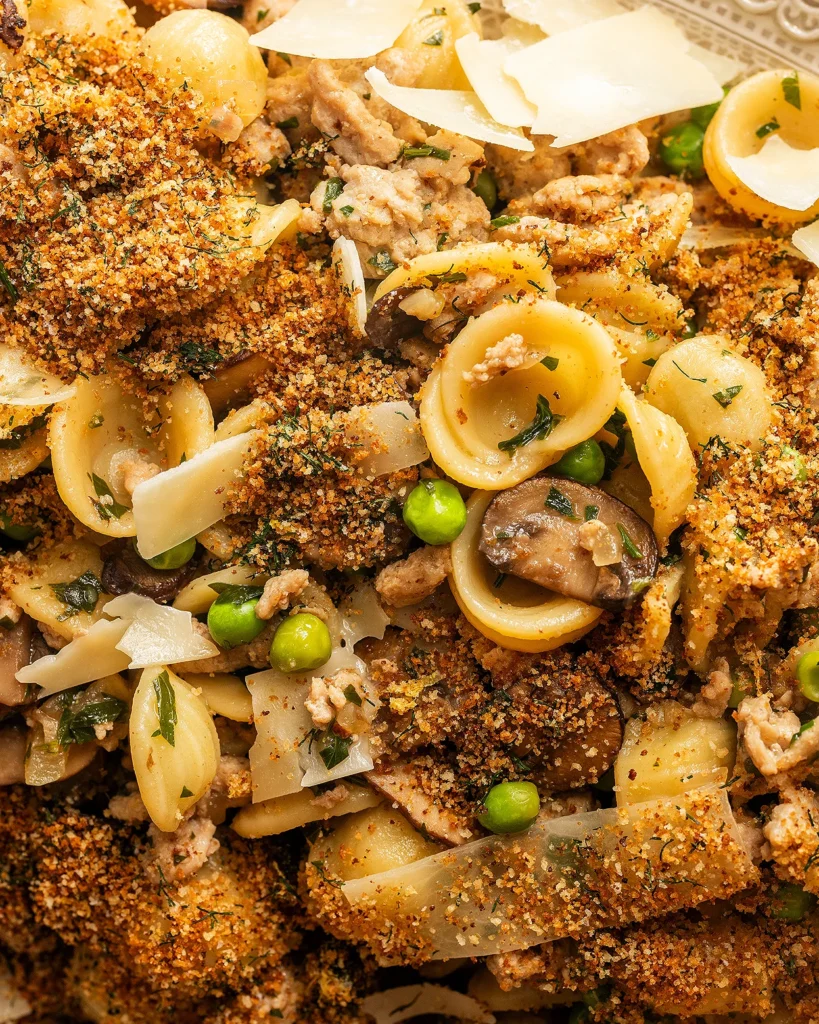 Serve pasta with lemon dill breadcrumbs