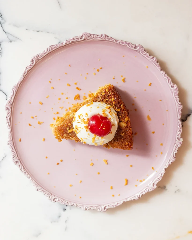 Upside down cake with pineapples