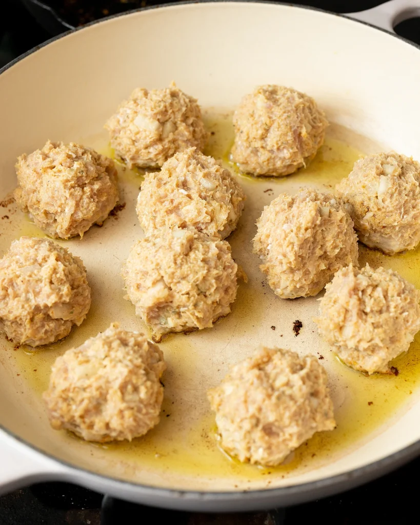 How long to fry chicken meatballs