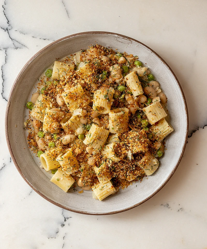Vegan Lemon Dill Beans and Pasta