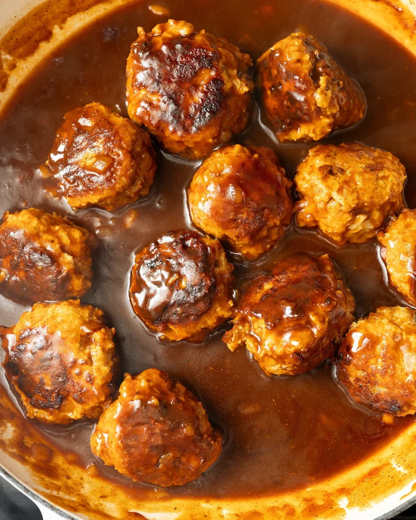 how long to simmer chicken meatballs