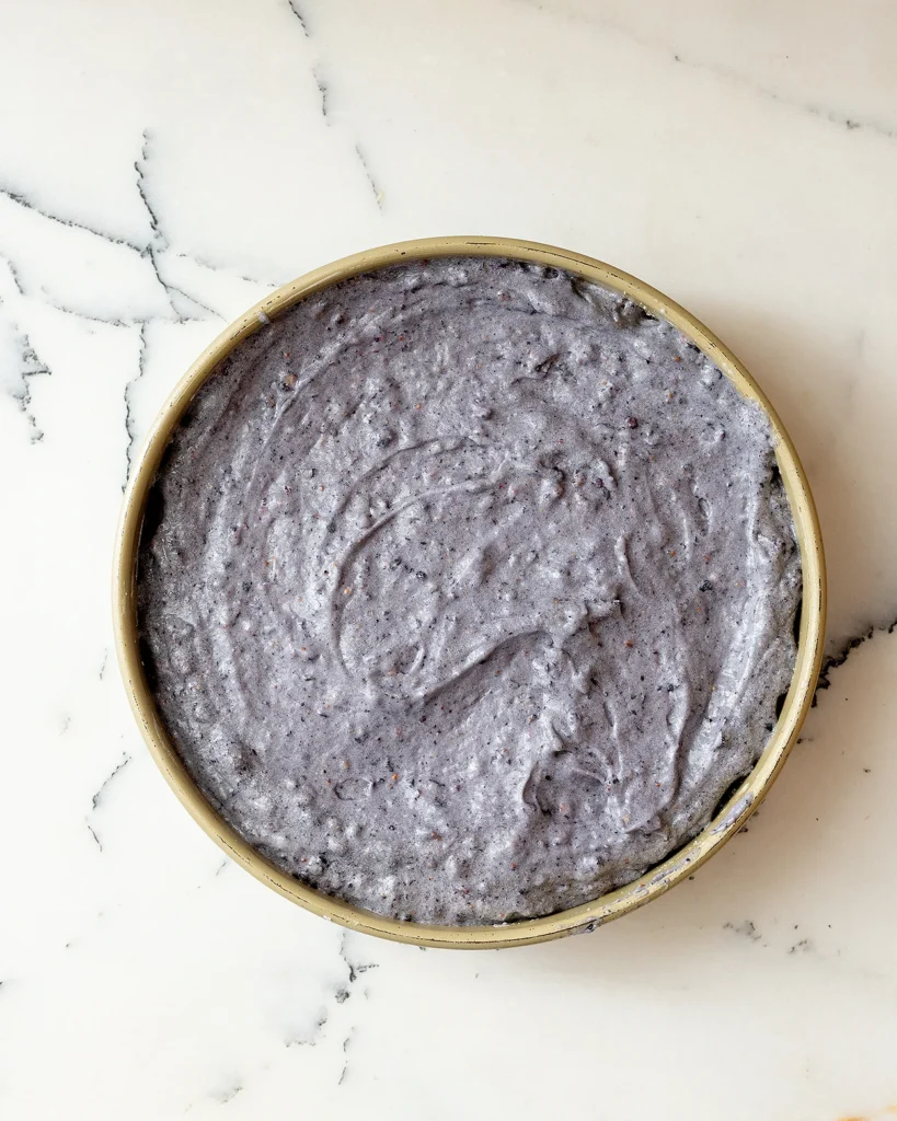 Add blueberry cake batter