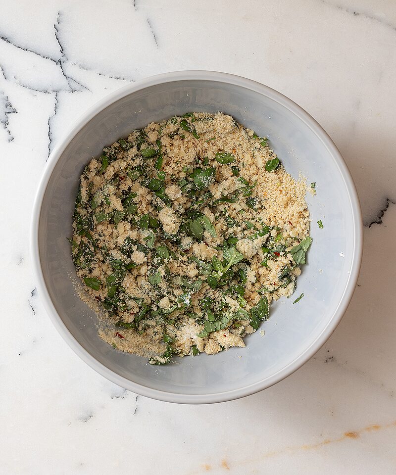 Form a crumbly mixture