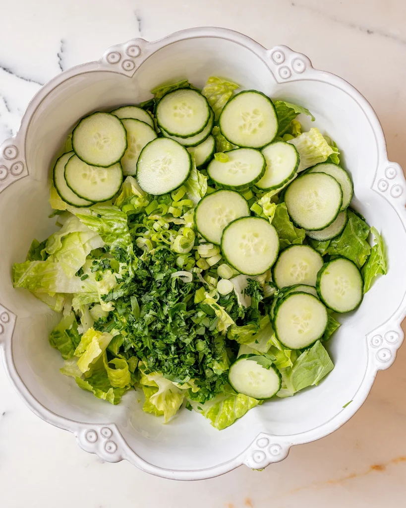 Prepare salad greens