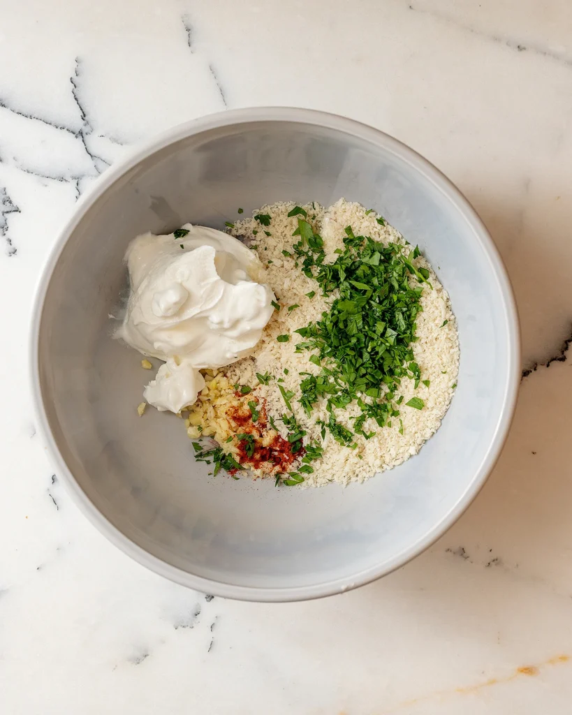 Sour cream and breadcrumbs