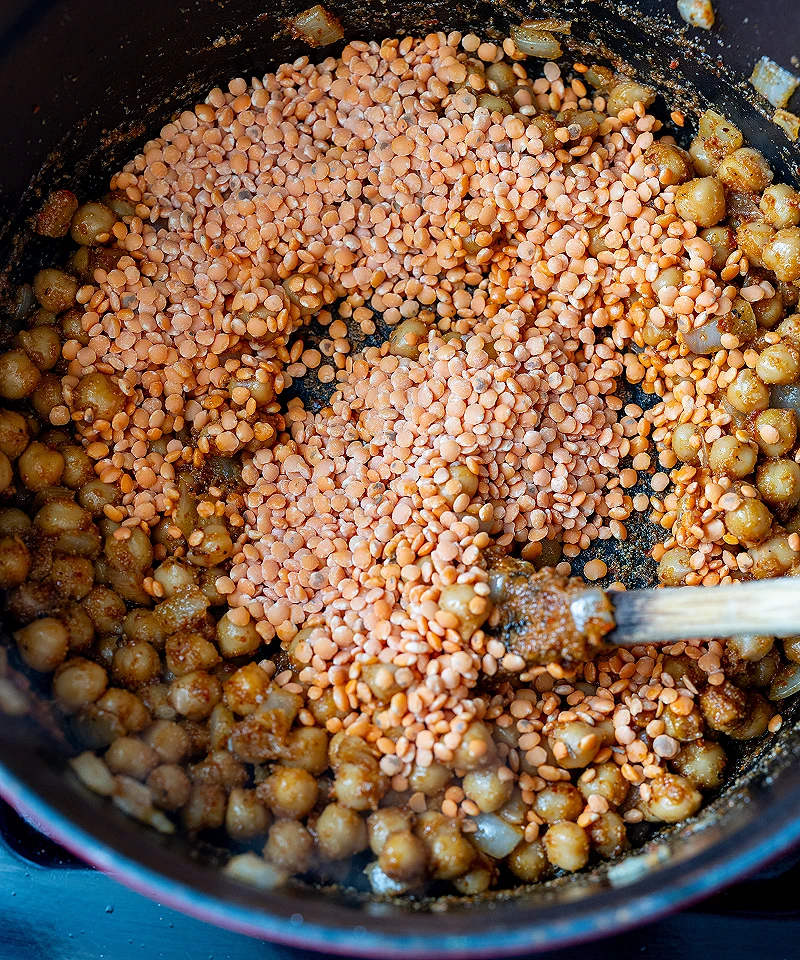 Add red lentils