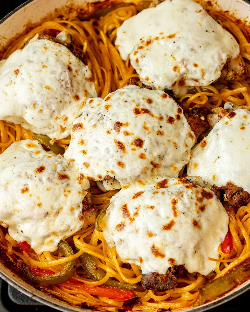 Broiled mozzarella cheese