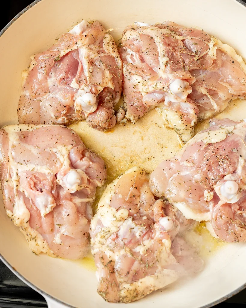 Brown chicken thighs