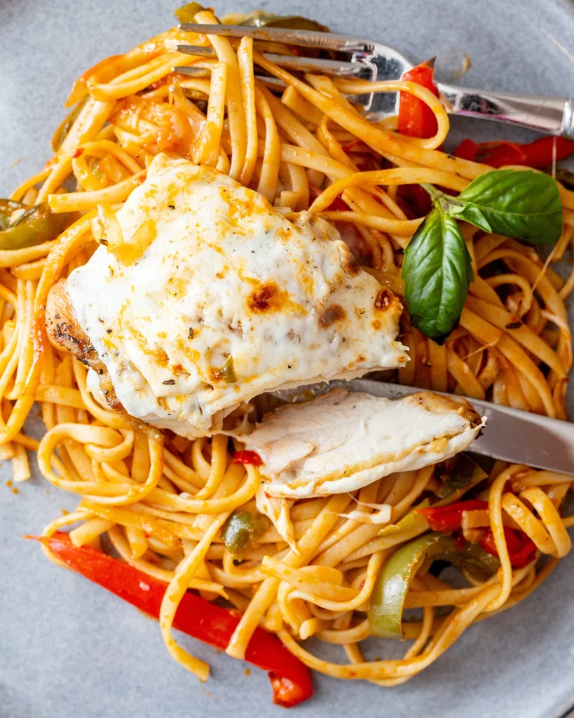 Chicken and Pepper Linguine Recipe