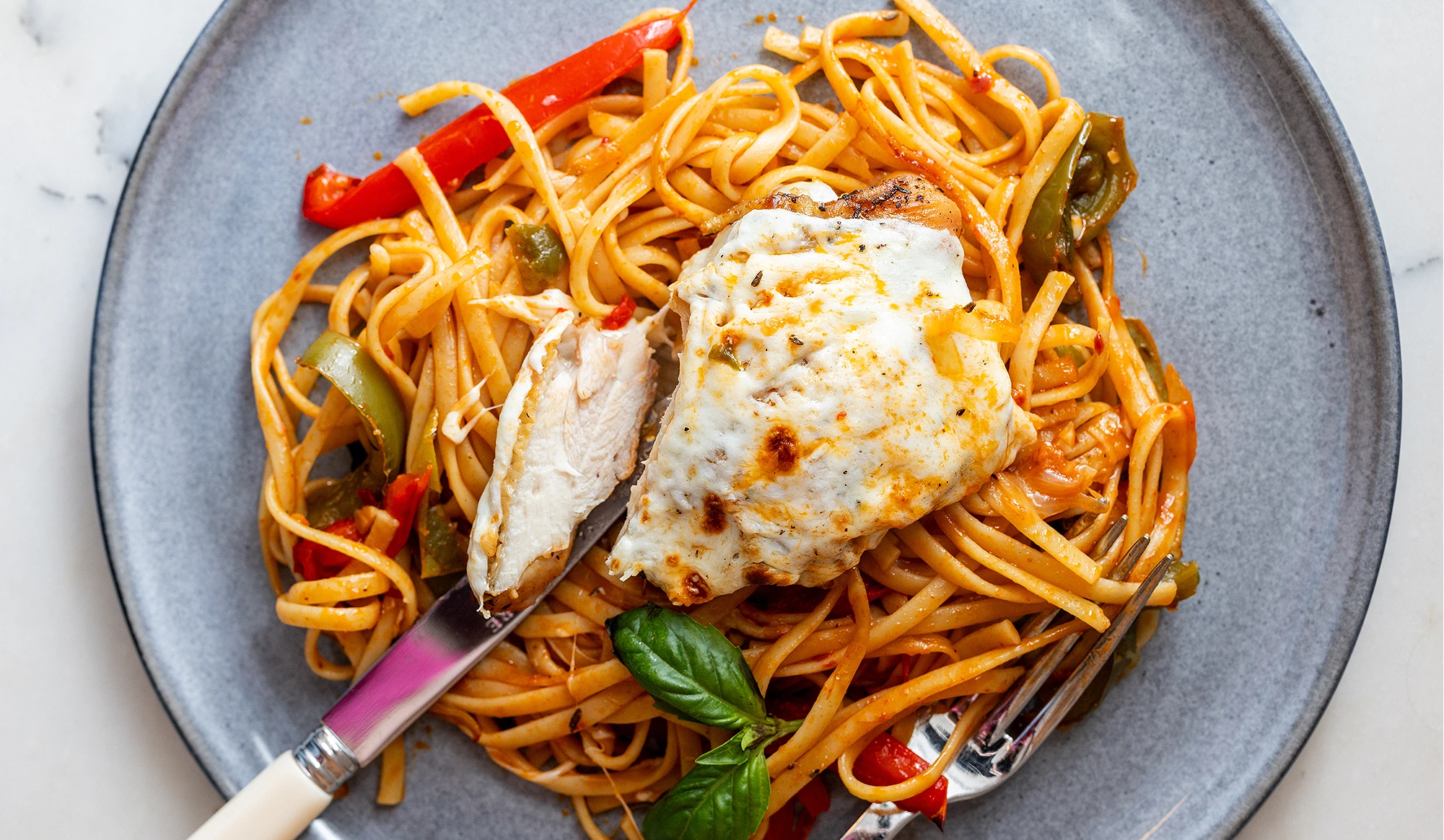 Chicken and Pepper Linguine