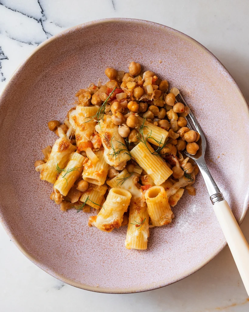 Chickpea and Fennel Rigatoni Pasta dinner