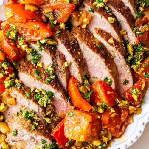 Pork tenderloin with tomatoes