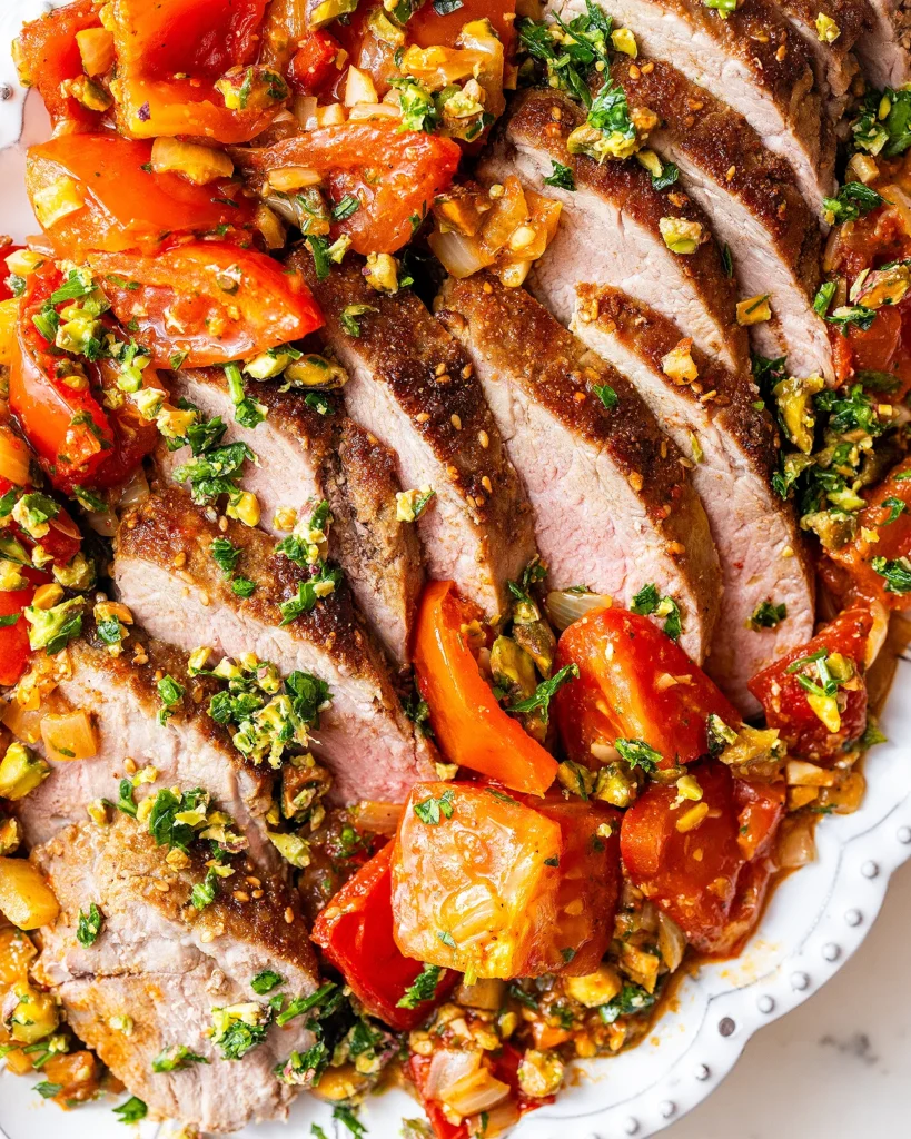 Pork tenderloin with tomatoes