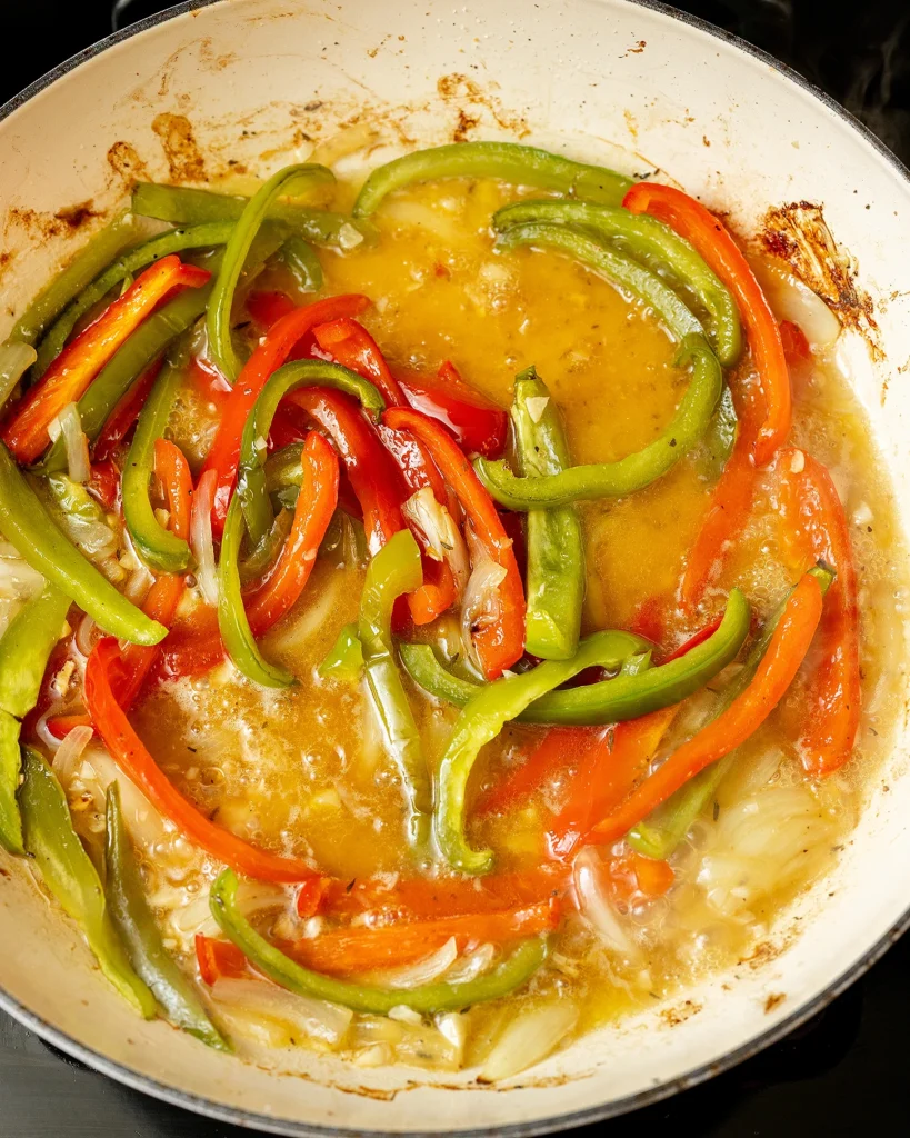 Simmer peppers
