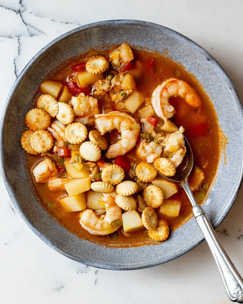 Spicy Shrimp and Clam Tomato Chowder Recipe