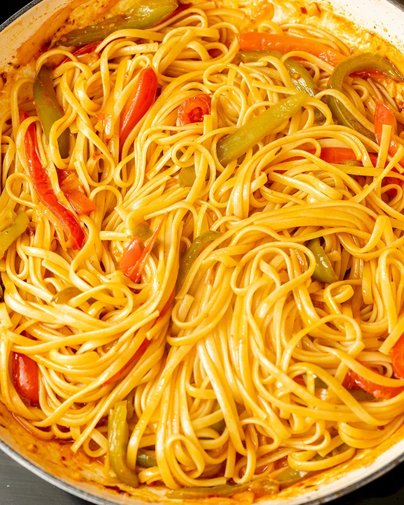 Toss linguine in sauce