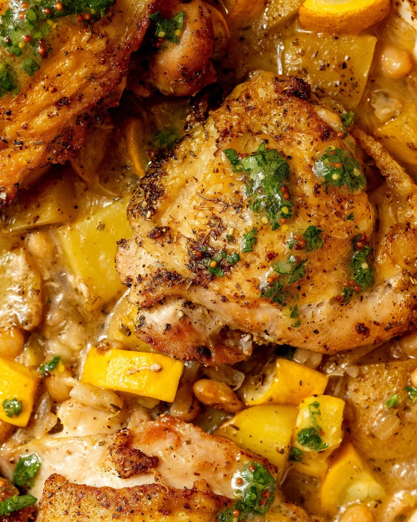 Chicken zucchini white beans