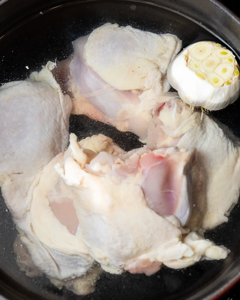 Cook chicken thighs