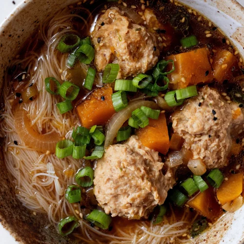 Gluten free chicken meatball soup